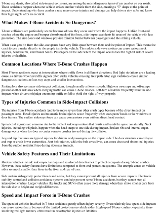 Why Are T-Bone Accidents Often More Severe Than Other Crashes?