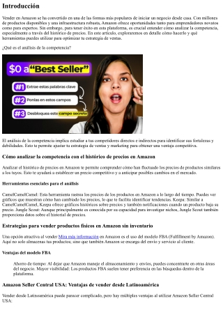 Cómo analizar la competencia con el histórico de precios en Amazon