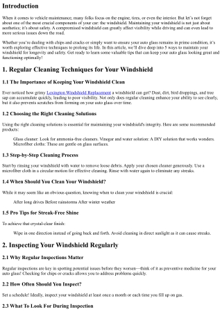 5 Ways to Maintain Your Windshield for Longevity and Safety