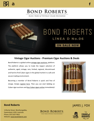 Vintage Cigar Auctions - Premium Cigar Auctions & Deals