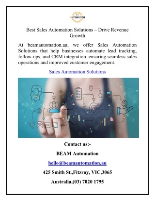 Best Sales Automation Solutions  Drive Revenue Growth