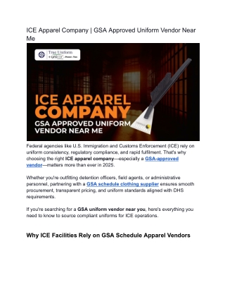 ICE Apparel Company | GSA Approved Uniform Vendor Near Me