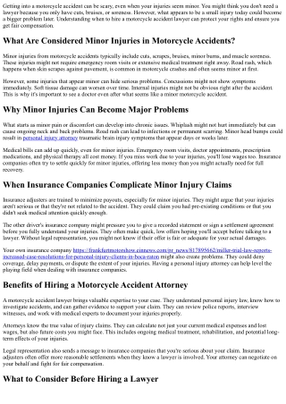 Do You Need a Motorcycle Accident Lawyer for Minor Injuries?