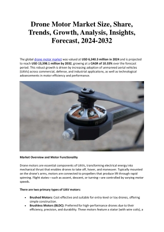 drone motor market size share trends growth