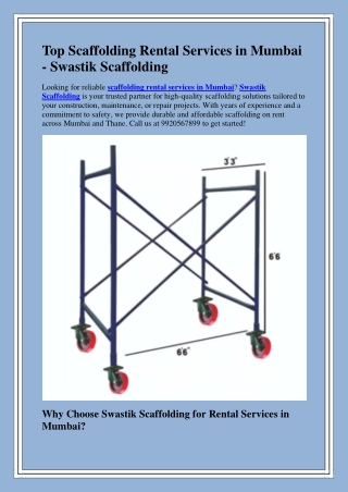 Scaffolding Rental Services in Mumbai