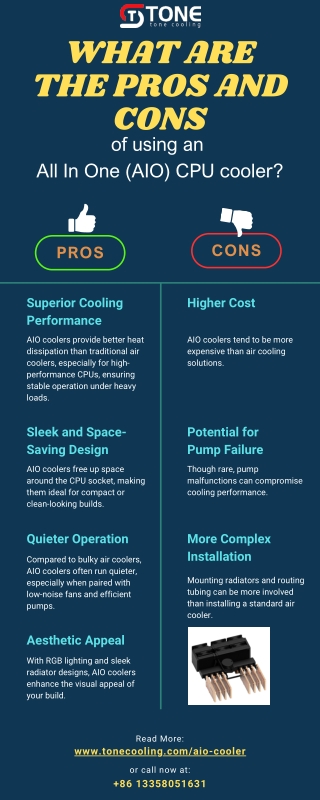 What are the Pros and Cons of using an All In One (AIO) CPU cooler? [Infographic