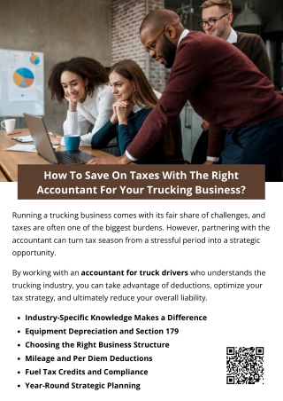 How To Save On Taxes With The Right Accountant For Your Trucking Business?