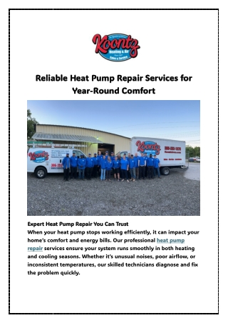 Reliable Heat Pump Repair Services for Year