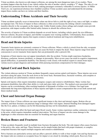 What Injuries Do T-Bone Accident Attorneys Commonly See?