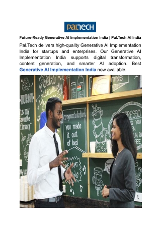 Future-Ready Generative AI Implementation India _ Pal.Tech AI India