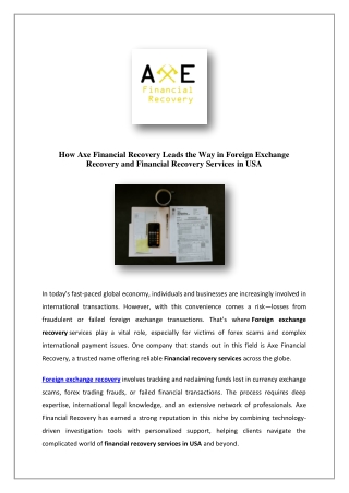 Financial Advisor Firms | Axe Financial Recovery