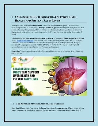 6 Magnesium-Rich Foods That Support Liver Health and Prevent Fatty Liver