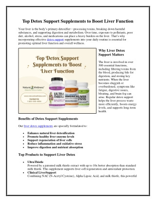 top detox support supplements to boost liver