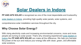 Solar Dealers in Indore
