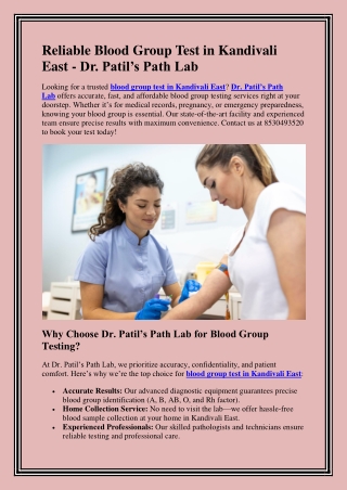 Blood Group Test in Kandivali East