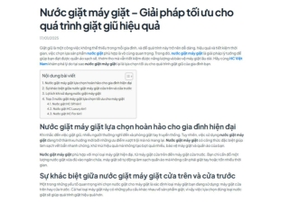 Nước giặt máy giặt – Giải pháp tối ưu cho quá trình giặt giũ hiệu quả