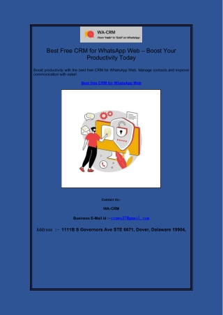Best Free CRM for WhatsApp Web – Boost Your Productivity Today