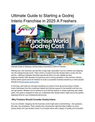 Ultimate Guide to Starting a Godrej Interio Franchise in 2025 A Freshers