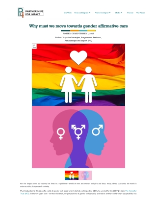 Why Must We Move Towards Gender Affirmative Care