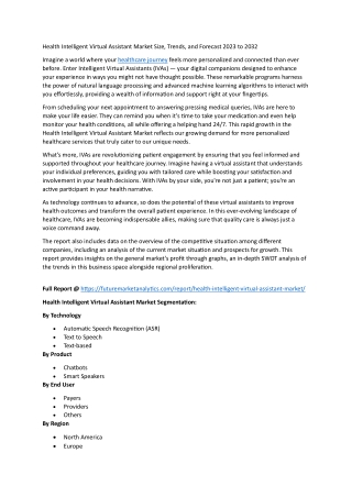 Smart Healthcare Assistants: Market Analysis and Emerging Players