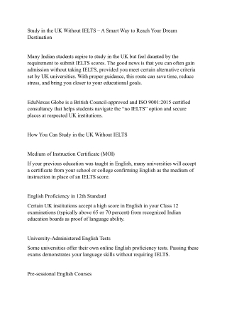study in the uk without ielts a smart