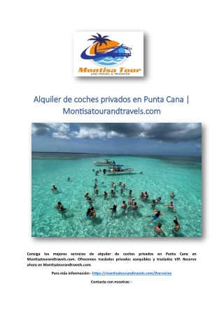Alquiler de coches privados en Punta Cana | Montisatourandtravels.com