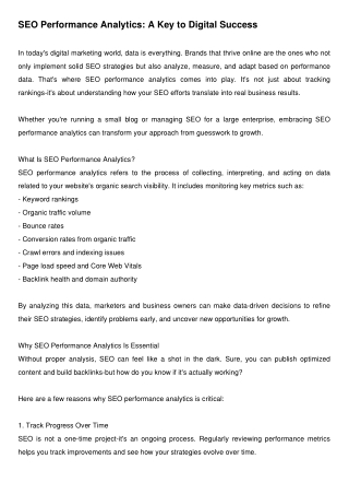 SEO Performance Analytics