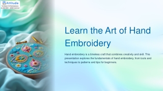 learn the art of hand embroidery