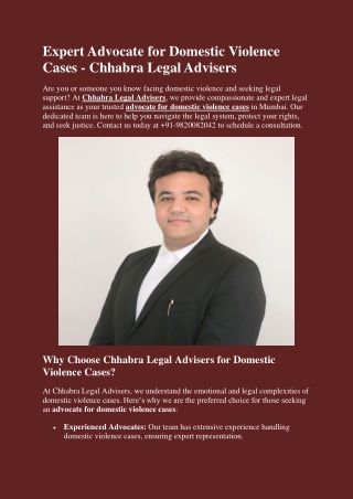 Expert Advocate for Domestic Violence Cases