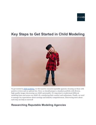 key steps to get started in child modeling