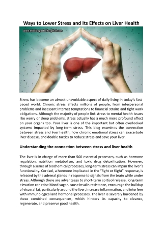 Ways To Lower Stress And Its Effects On Liver Health
