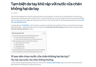 Tạm biệt da tay khô ráp với nước rửa chén không hại da tay