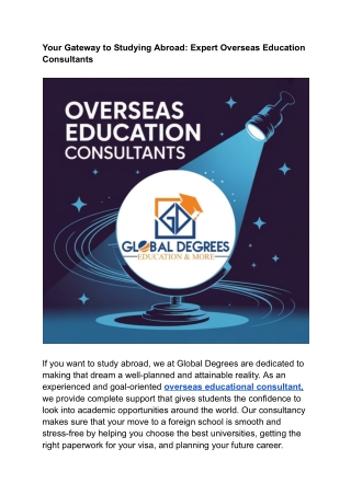 Your Gateway to Studying Abroad_ Expert Overseas Education Consultants