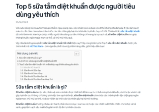 Top 5 sữa tắm diệt khuẩn được người tiêu dùng yêu thích