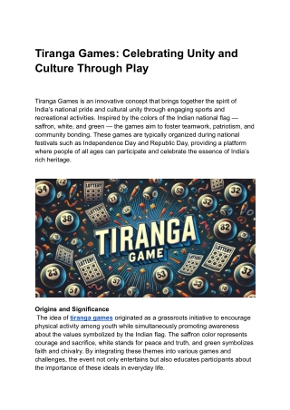 Tiranga Games_ Celebrating Unity and Culture Through Play