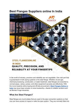 Best Flanges Suppliers online In India