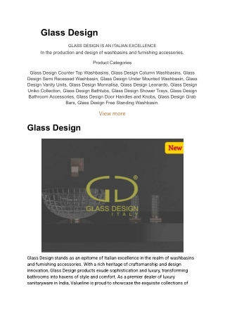 Glass Design washbasin showroom in Vizag | Valueline