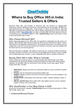 Where to Buy Office 365 in India