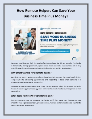 how remote helpers can save your business time