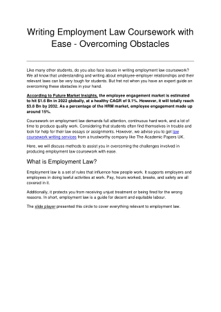 writing employment law coursework with ease