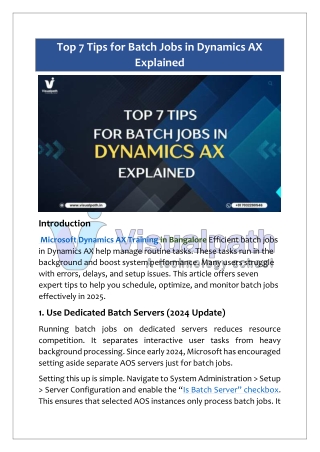 top 7 tips for batch jobs in dynamics ax explained