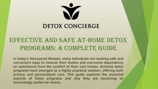 effective and safe at home detox programs