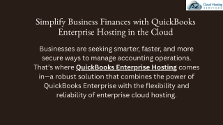 Boost Productivity with QuickBooks Enterprise Cloud Hosting