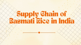 Supply Chain of Basmati Rice in India