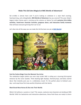 Make This Eid Extra Magical at IMG Worlds of Adventure