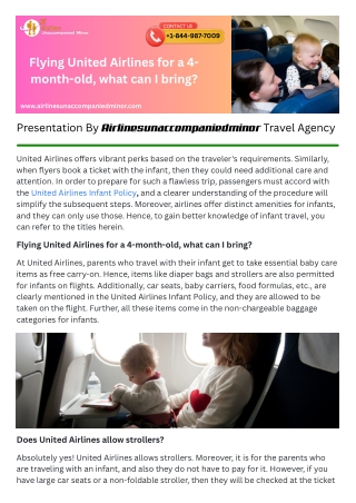 Flying United Airlines for a 4-month-old, what can I bring?