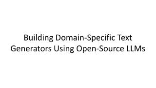 building domain specific text generators using