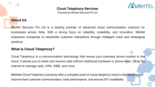 Cloud Telephony Solutions for Smart Business Communication – Mishtel