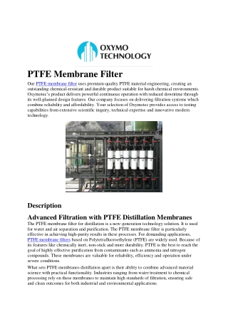PTFE Membrane Filter