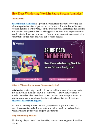 Best Azure Data Engineer Training | Online Course Hyderabad